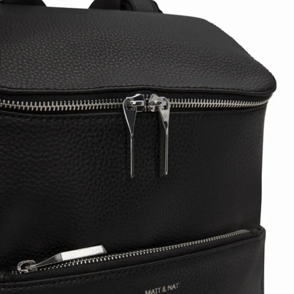 Matt & Nat Brave Vegan Backpack Black Purity Collection Laptop Bag NWT